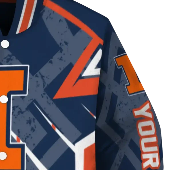 personalized illinois fighting illini chevron angles blue varsity jacket premium grade.webp