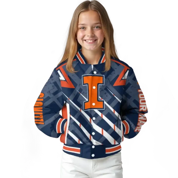 personalized illinois fighting illini chevron angles blue varsity jacket top rated.webp
