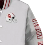 personalized-indiana-hoosiers-speckled-arms-red-gray-varsity-jacket-best-selling.webp