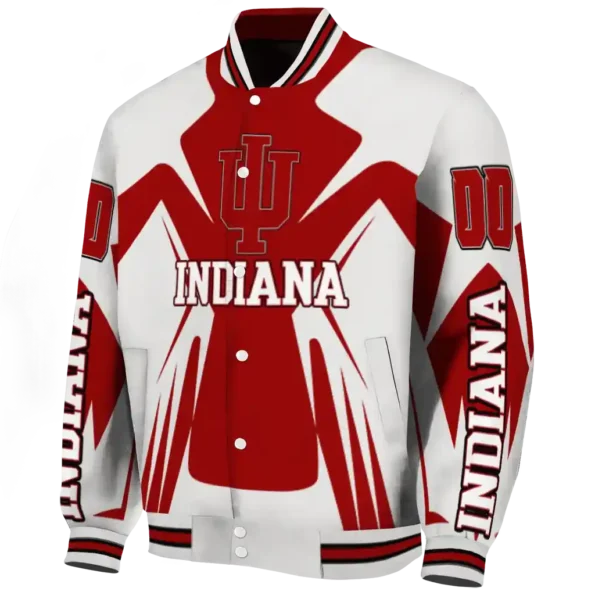 personalized indiana hoosiers spider mark red cream varsity jacket best selling