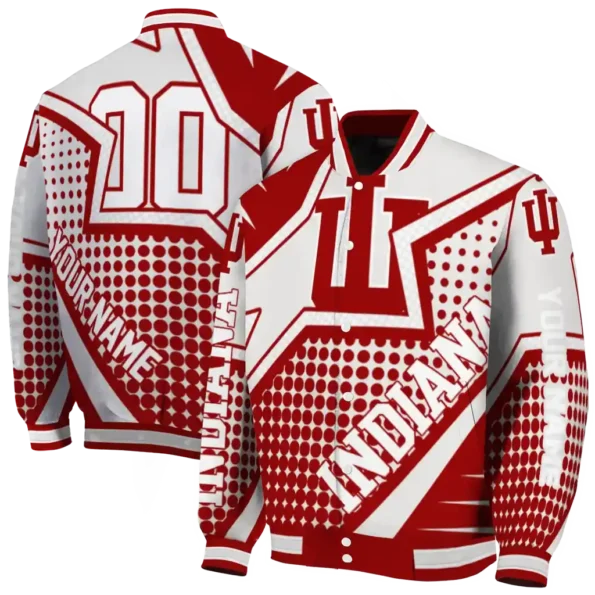 personalized indiana hoosiers star burst red varsity jacket fashion forward.webp