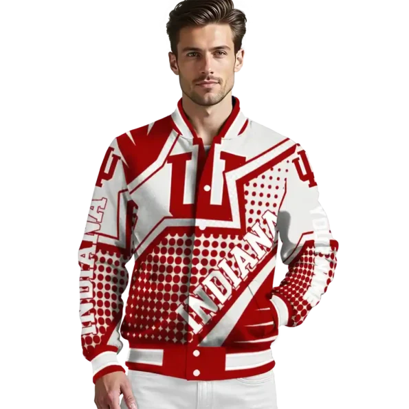 personalized indiana hoosiers star burst red varsity jacket high quality.webp
