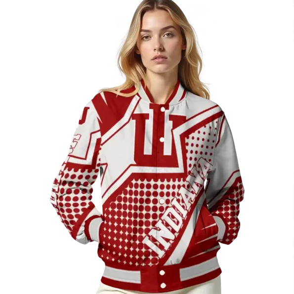 personalized indiana hoosiers star burst red varsity jacket latest model.webp