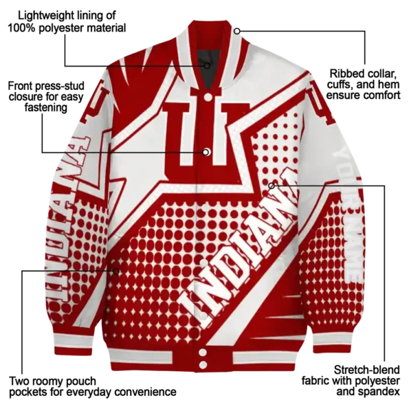personalized indiana hoosiers star burst red varsity jacket new arrival.webp