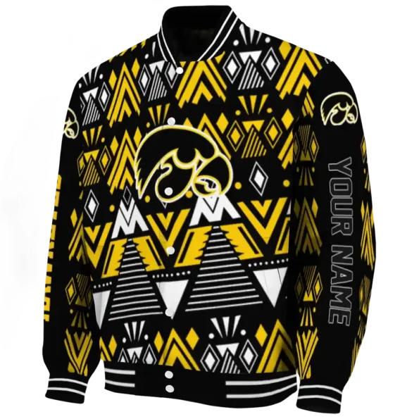 personalized iowa hawkeyes pyramid shapes black varsity jacket best selling.webp