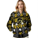 personalized iowa hawkeyes pyramid shapes black varsity jacket best selling.webp