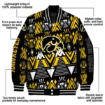 personalized iowa hawkeyes pyramid shapes black varsity jacket best selling.webp