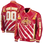 personalized iowa state cyclones chevron angles red varsity jacket best selling.webp