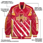 personalized iowa state cyclones chevron angles red varsity jacket best selling.webp