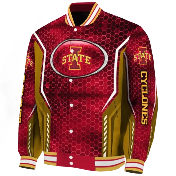 personalized iowa state cyclones power plate red varsity jacket best selling