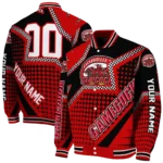 personalized jacksonville state gamecocks star burst red varsity jacket best selling.webp