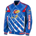 personalized kansas jayhawks chevron angles blue varsity jacket best selling.webp