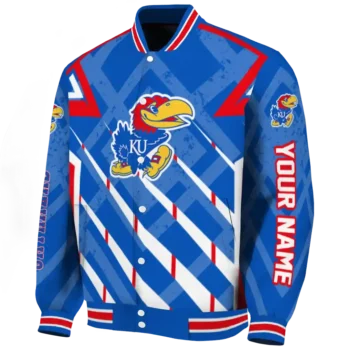 personalized kansas jayhawks chevron angles blue varsity jacket best selling.webp