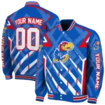 personalized kansas jayhawks chevron angles blue varsity jacket best selling.webp