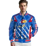 personalized kansas jayhawks chevron angles blue varsity jacket best selling.webp