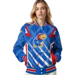 personalized kansas jayhawks chevron angles blue varsity jacket best selling.webp