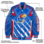 personalized kansas jayhawks chevron angles blue varsity jacket best selling.webp