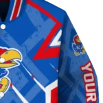 personalized kansas jayhawks chevron angles blue varsity jacket best selling.webp
