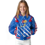 personalized kansas jayhawks chevron angles blue varsity jacket best selling.webp