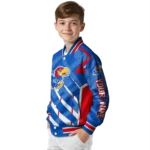 personalized kansas jayhawks chevron angles blue varsity jacket best selling.webp