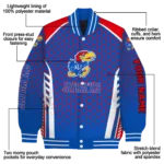 personalized kansas jayhawks hexagon grid blue varsity jacket best selling.webp