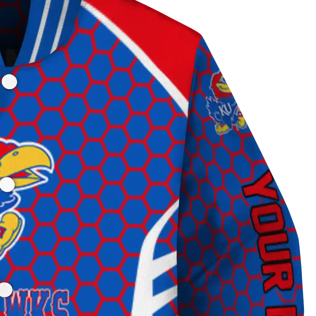 personalized kansas jayhawks hexagon grid blue varsity jacket premium grade.webp personalized kansas jayhawks hexagon grid blue varsity jacket premium grade.webp