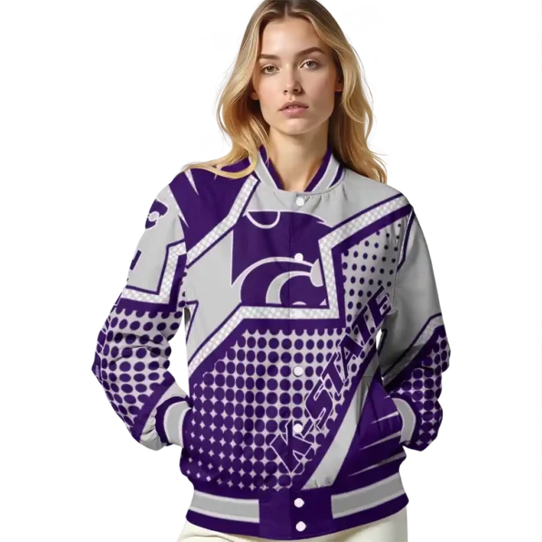 personalized kansas state wildcats star burst purple varsity jacket latest model.webp