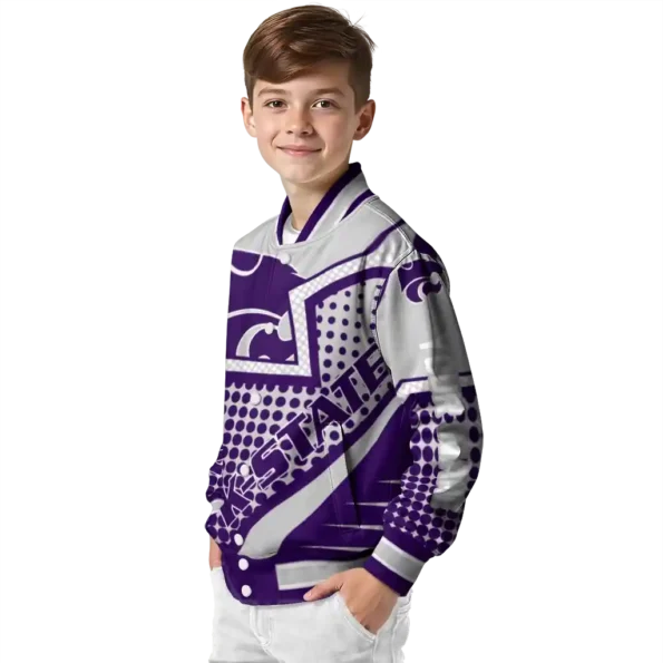 personalized kansas state wildcats star burst purple varsity jacket trendy.webp