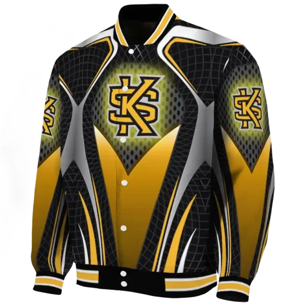 personalized kennesaw state owls mesh chest black varsity jacket best selling