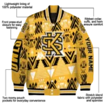 personalized kennesaw state owls pyramid shapes gold varsity jacket best selling.webp