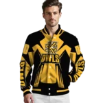 personalized-kennesaw-state-owls-spider-mark-gold-black-varsity-jacket-best-selling.webp