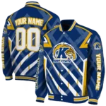 personalized kent state golden flashes chevron angles navy blue varsity jacket best selling.webp