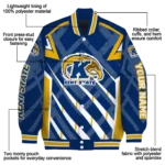 personalized kent state golden flashes chevron angles navy blue varsity jacket best selling.webp