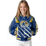 personalized kent state golden flashes chevron angles navy blue varsity jacket best selling.webp