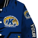 personalized-kent-state-golden-flashes-hexagon-cluster-navy-blue-black-varsity-jacket-best-selling.webp