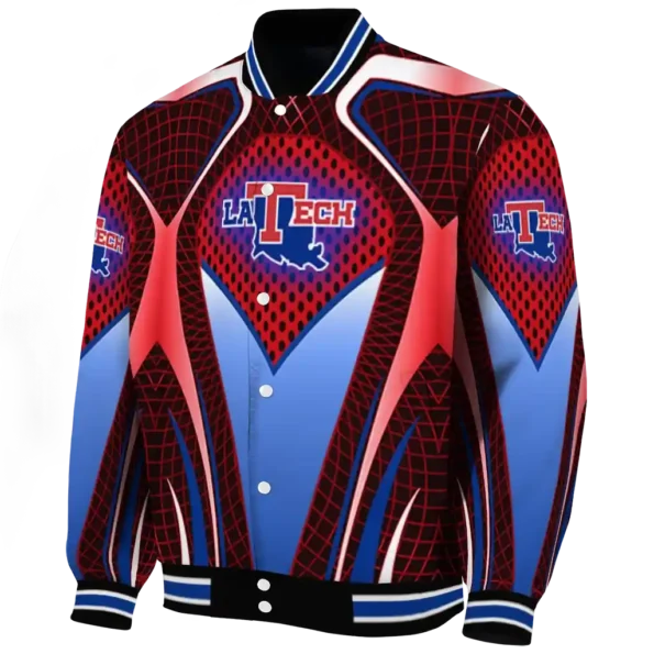 personalized la tech mesh chest red black varsity jacket best selling