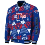 personalized la tech pyramid shapes blue varsity jacket best selling.webp