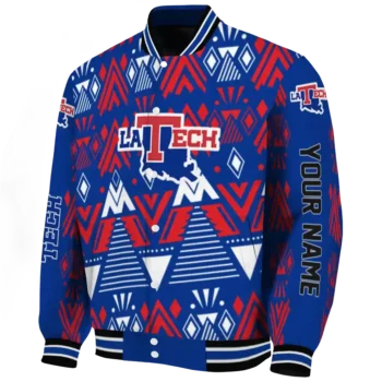 personalized la tech pyramid shapes blue varsity jacket best selling.webp
