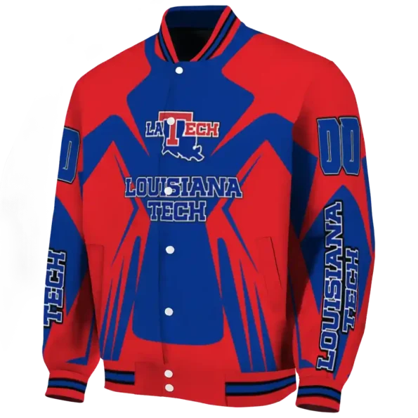 personalized la tech spider mark blue red varsity jacket best selling