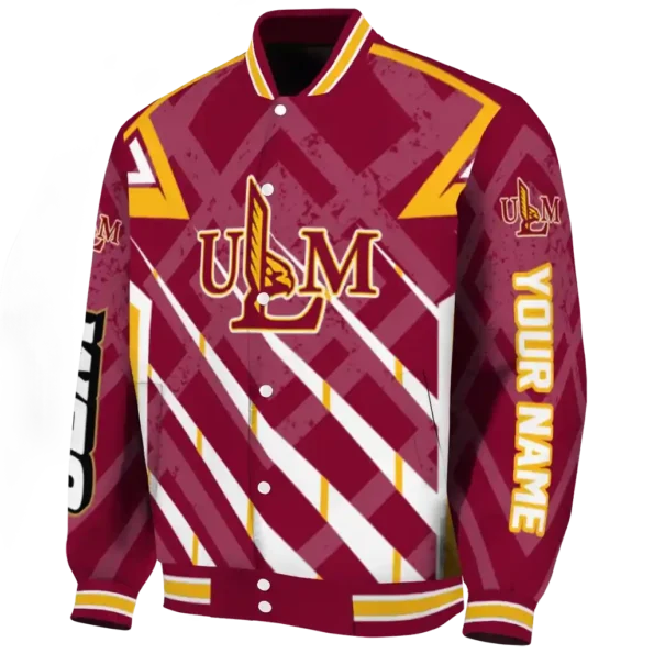 personalized louisiana monroe warhawks chevron angles red varsity jacket best selling.webp