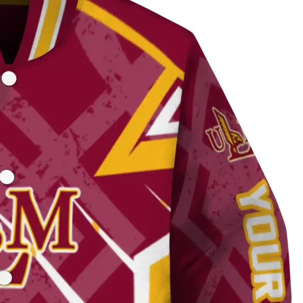 personalized louisiana monroe warhawks chevron angles red varsity jacket premium grade.webp