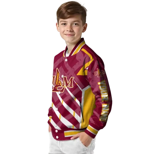 personalized louisiana monroe warhawks chevron angles red varsity jacket trendy.webp