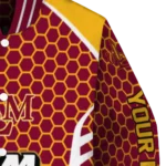 personalized louisiana monroe warhawks hexagon grid red varsity jacket best selling.webp