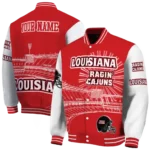 personalized louisiana ragin cajuns ferris arena red white varsity jacket best selling.webp