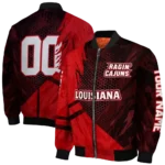 personalized-louisiana-ragin-cajuns-hexagon-mesh-red-black-bomber-jacket-best-selling.webp