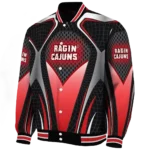 personalized louisiana ragin cajuns mesh chest black varsity jacket best selling.webp