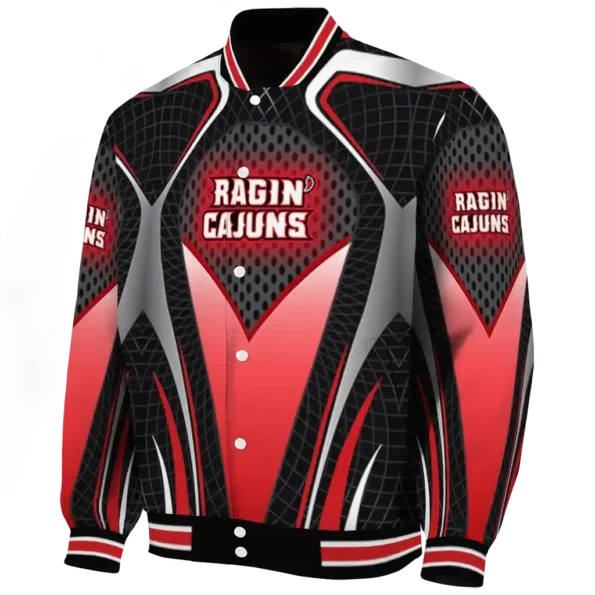 personalized louisiana ragin cajuns mesh chest black varsity jacket best selling.webp