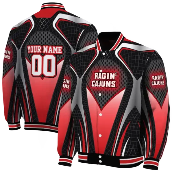 personalized louisiana ragin cajuns mesh chest black varsity jacket fashion forward.webp