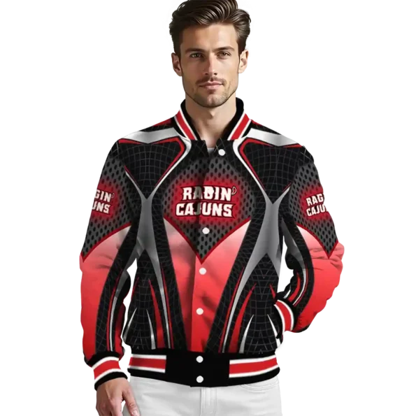 personalized louisiana ragin cajuns mesh chest black varsity jacket high quality.webp