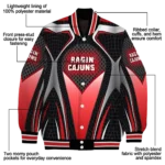 personalized louisiana ragin cajuns mesh chest black varsity jacket best selling.webp